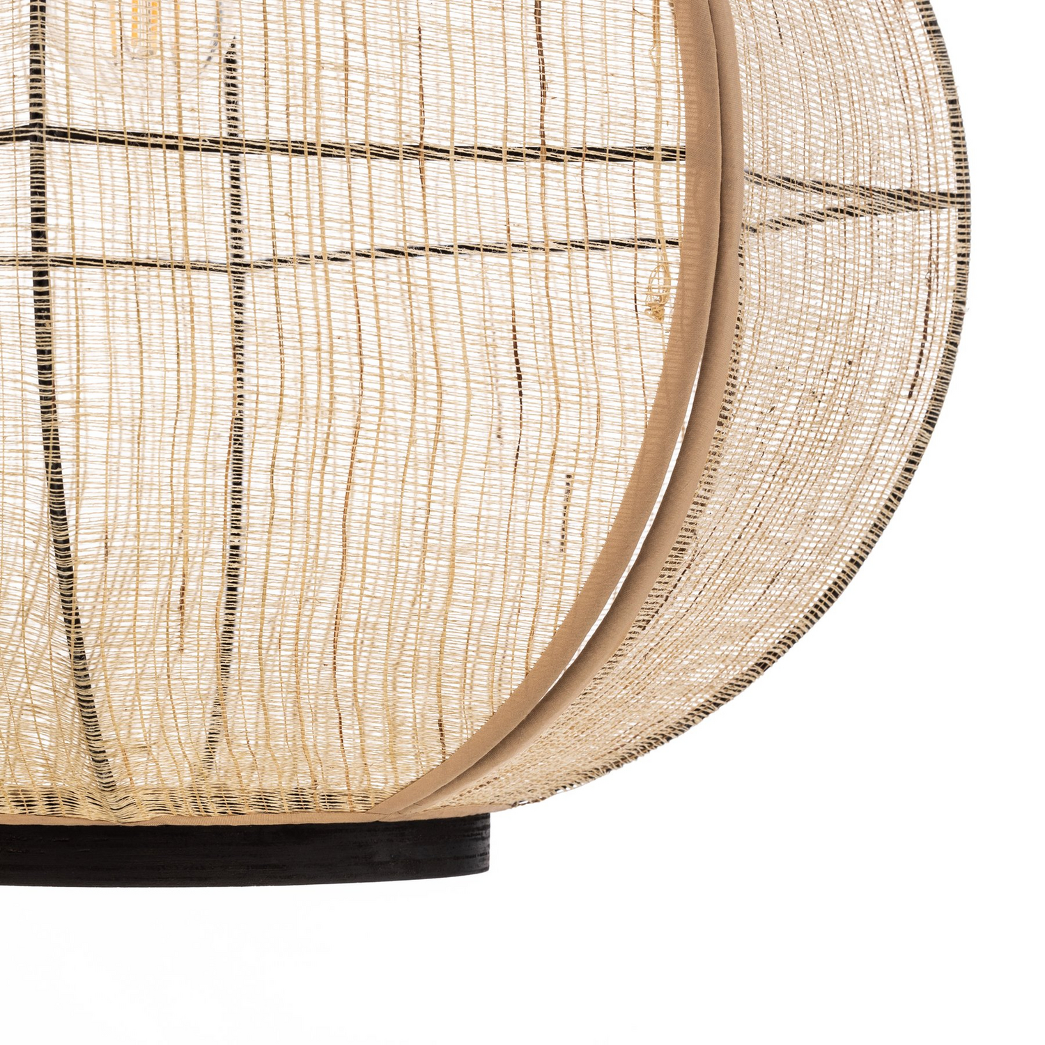 Lindby Hängeleuchte Lampe Deckenleuchte Aurinil Holzfarben Leinen ø 48cm E27 B-Ware - 4251911777819