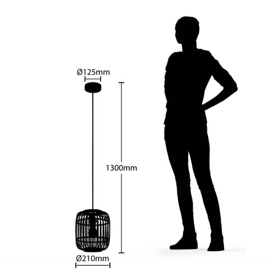 B-Ware Lindby Canyana Hängeleuchte Aus Rattan Natur Hängeleuchte Deckenlampe 2 Stück - 4251096596618