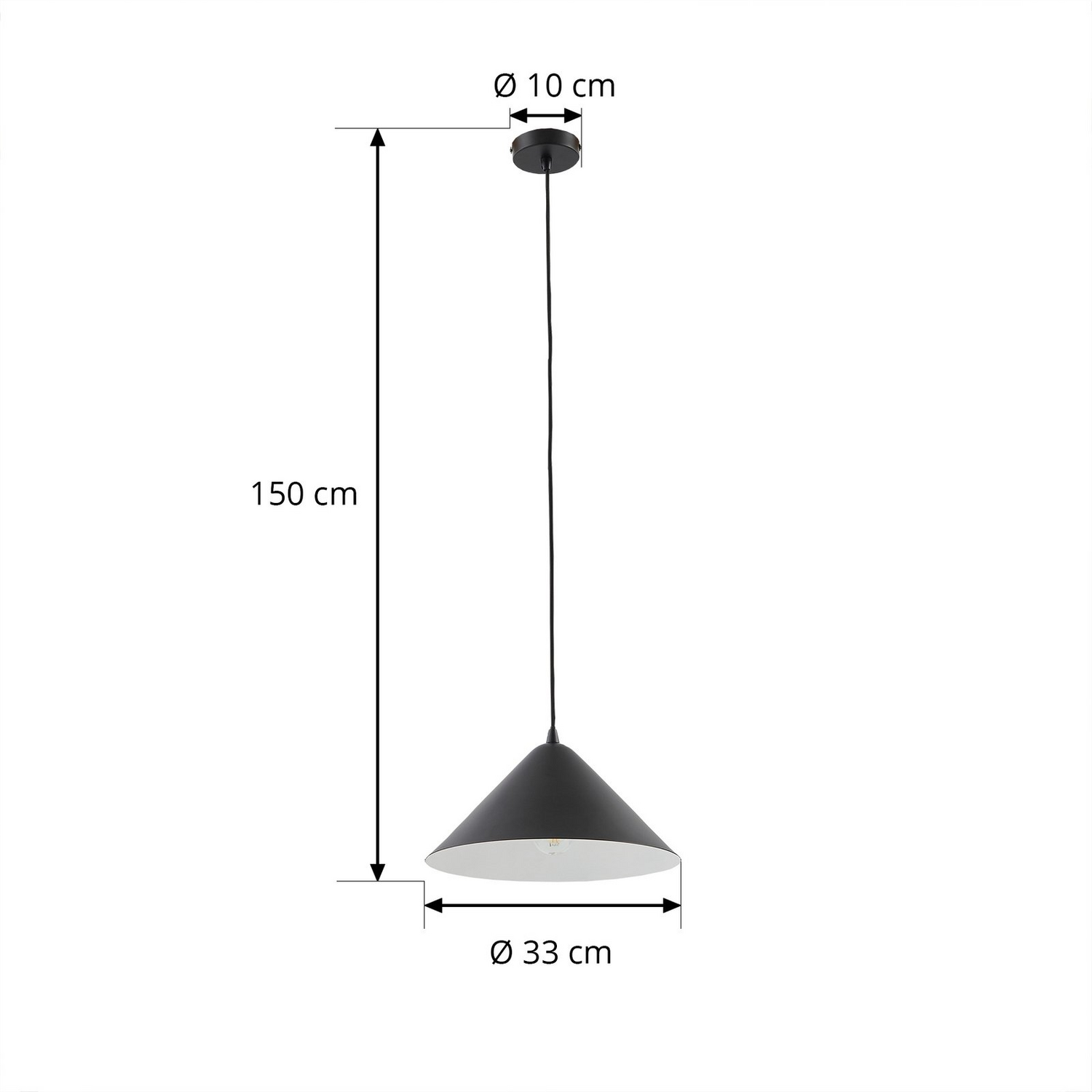 Lindby Hängeleuchte Deckenlampe Clarine Deckenlicht Schwarz Weiß ø 32 Cm Metall B-Ware - 4251911793673