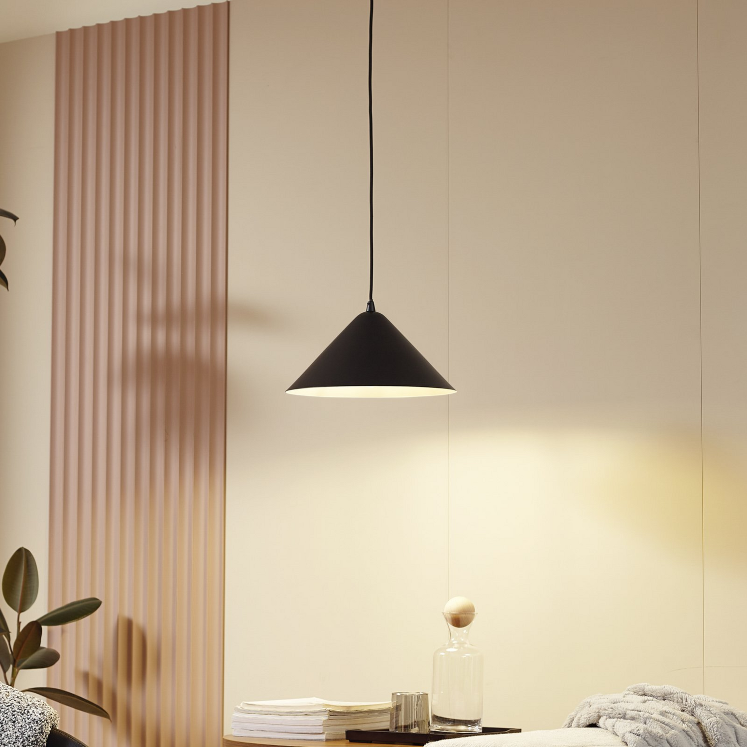 B-Ware Lindby Hängeleuchte Deckenlampe Clarine Deckenlicht Schwarz Weiß ø 32 Cm Metall
