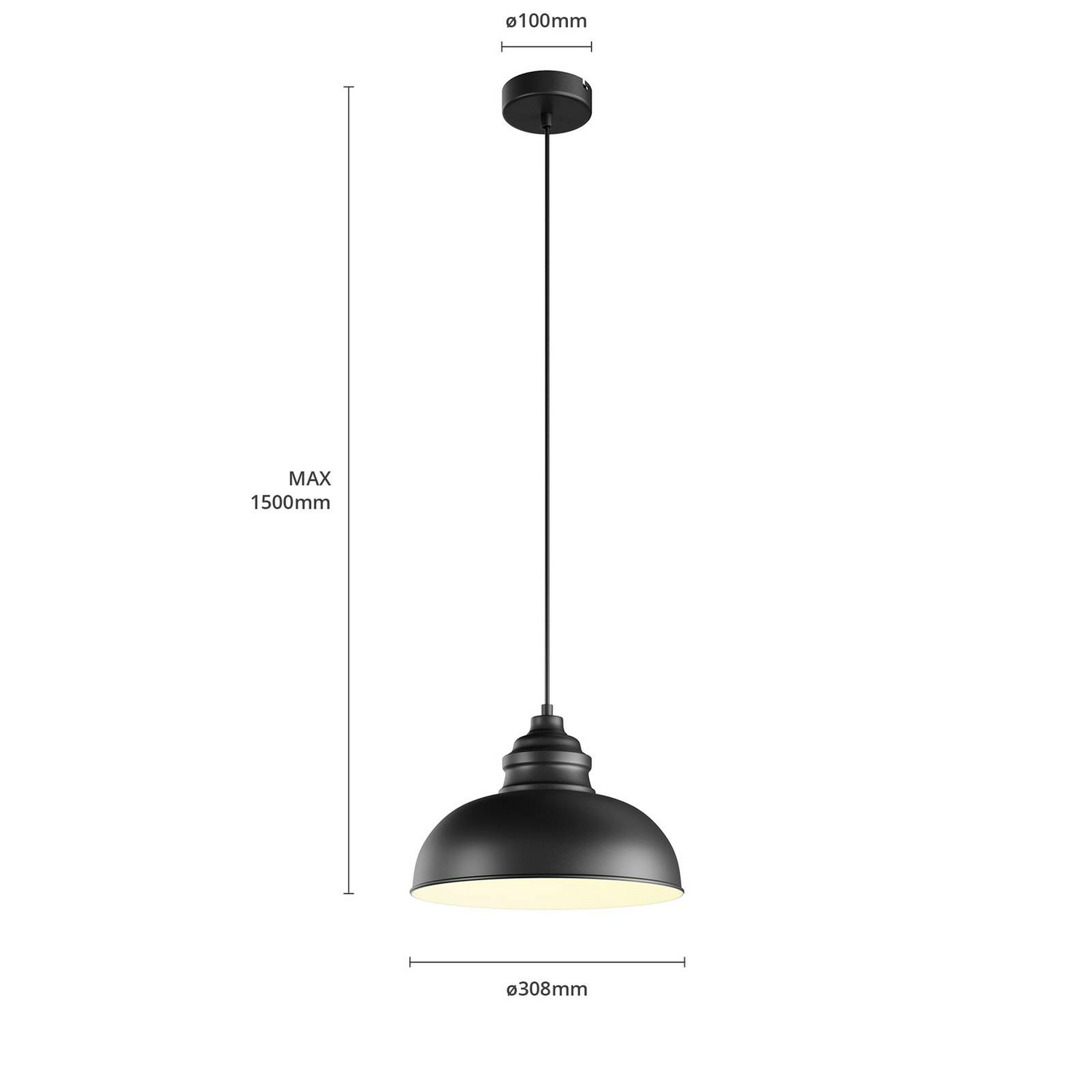 B-Ware Lindby Cliona Hängeleuchte Hängeleuchte Küchenlampe Lampe Leuchte E27 Schwarz - 4251096571325