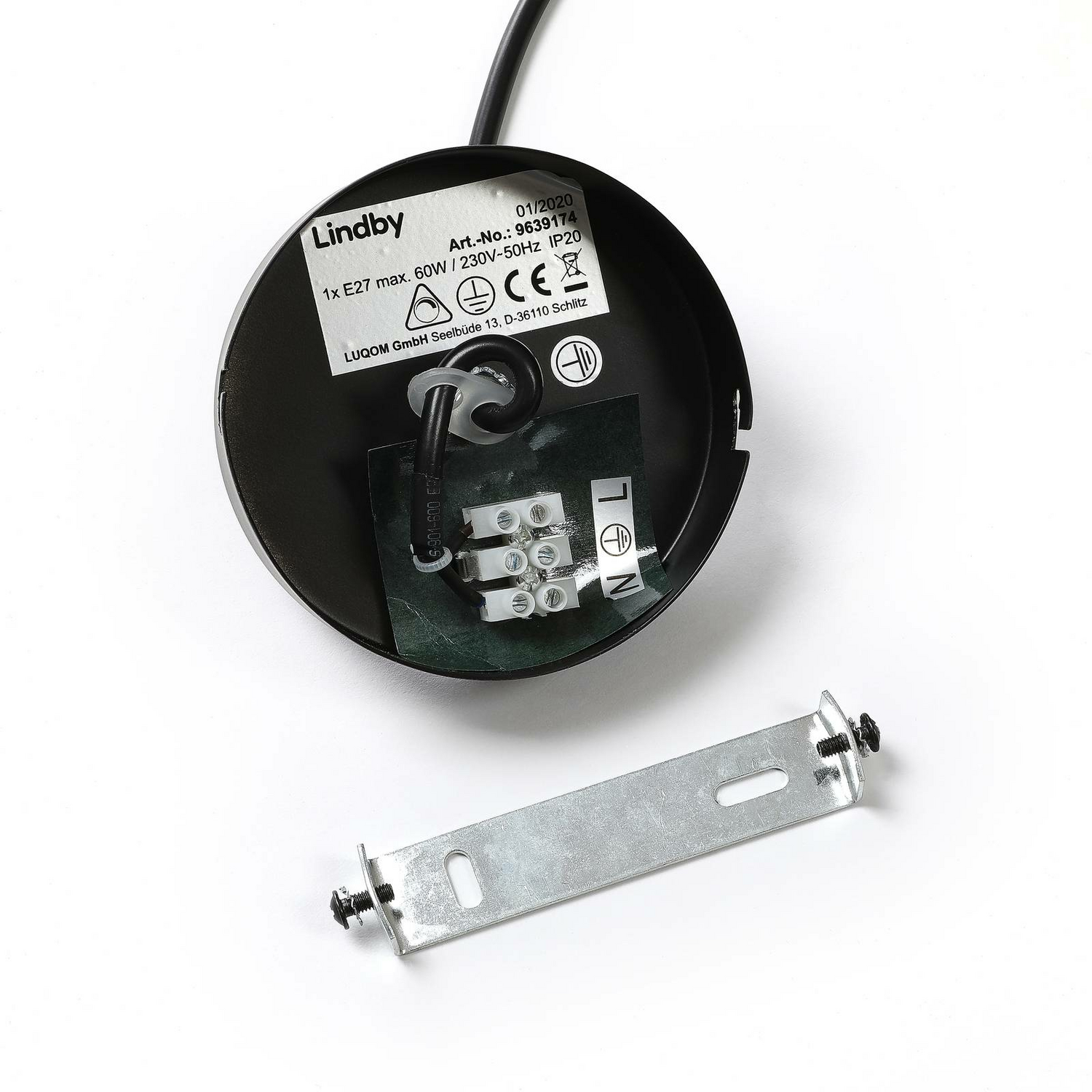 B-Ware Lindby Cliona Hängeleuchte Hängeleuchte Küchenlampe Lampe Leuchte E27 Schwarz - 4251096571325
