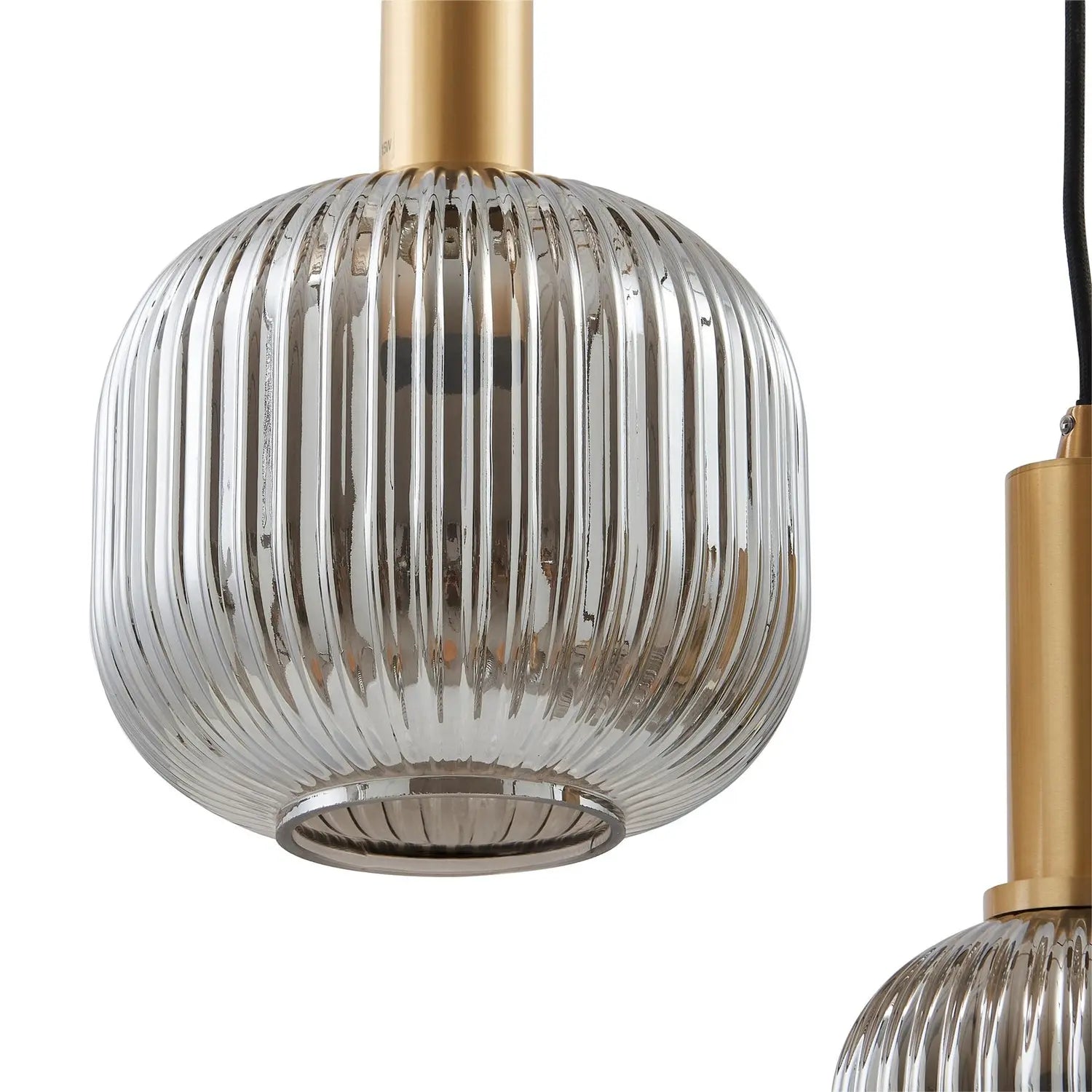 B-Ware Lindby Hängeleuchte Pendelleuchte Doroteo 5 Flammig Grau Glas678 - 4251911793000