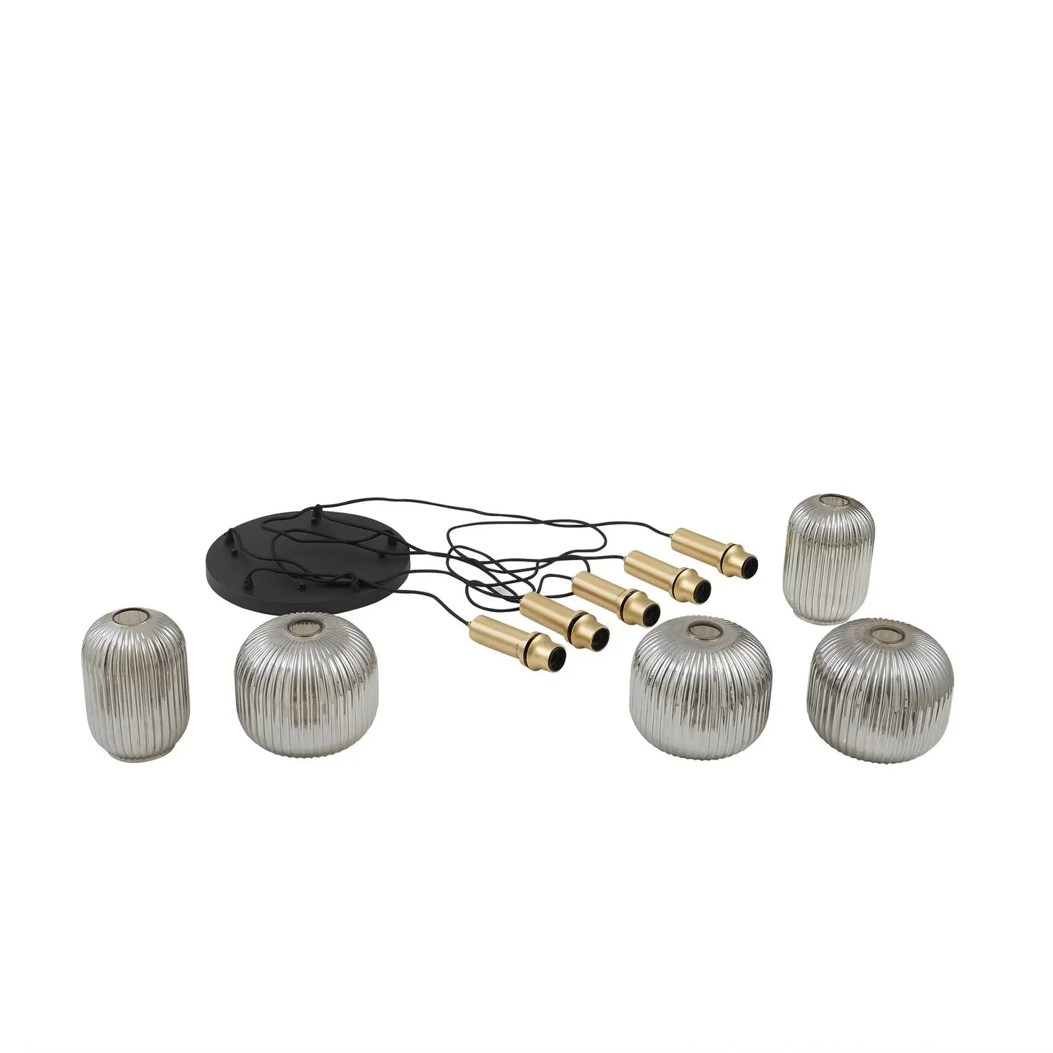 B-Ware Lindby Hängeleuchte Pendelleuchte Doroteo 5 Flammig Grau Glas678 - 4251911793000