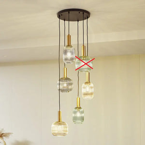 B-Ware Lindby Hängeleuchte Doroteo Glas Deckenlampe Hängelampe Amber Siehe Text/Foto
