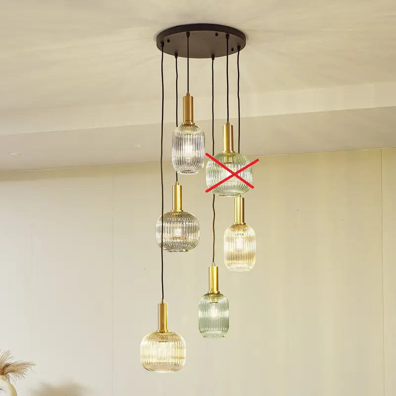 B-Ware Lindby Hängeleuchte Doroteo Glas Deckenlampe Hängelampe Amber Siehe Text/Foto