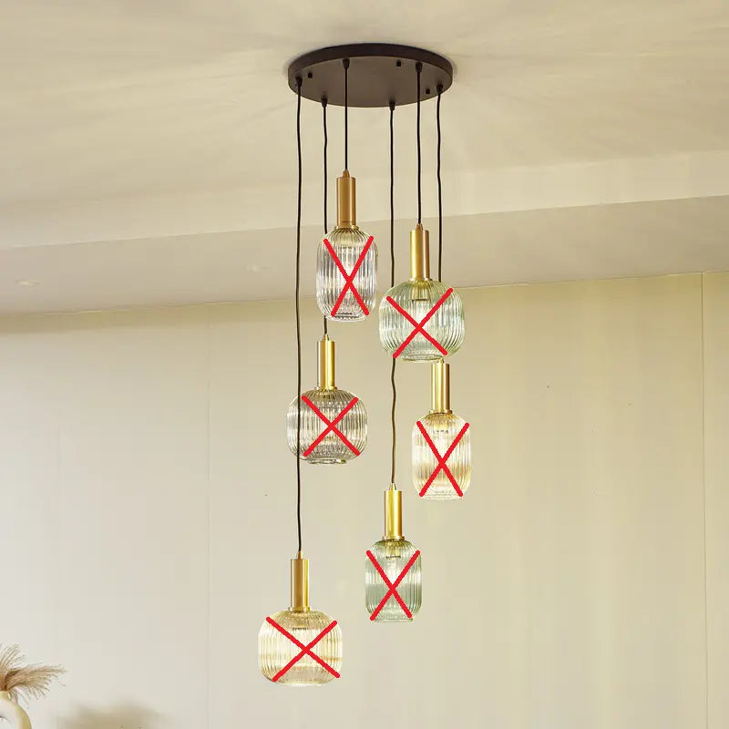 B-Ware Lindby Hängeleuchte Doroteo Amber Grau Glas Deckenlampe Lampe Siehe Text/Foto - 4251911793017