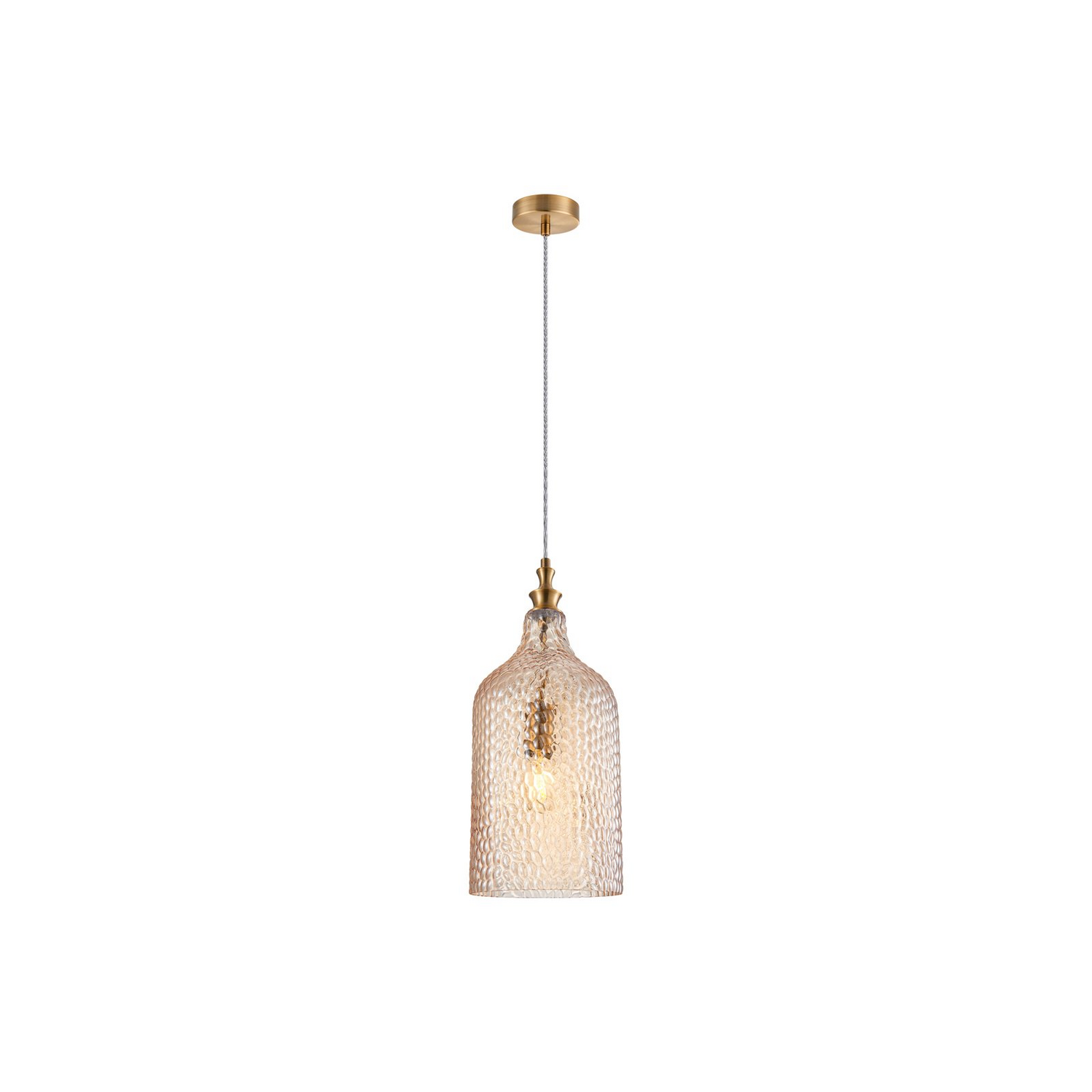B-Ware Lindby Hängeleuchte Pendelleuchte Lampe Drakar Amber Glas ø 195 Cm Deckenlampe
