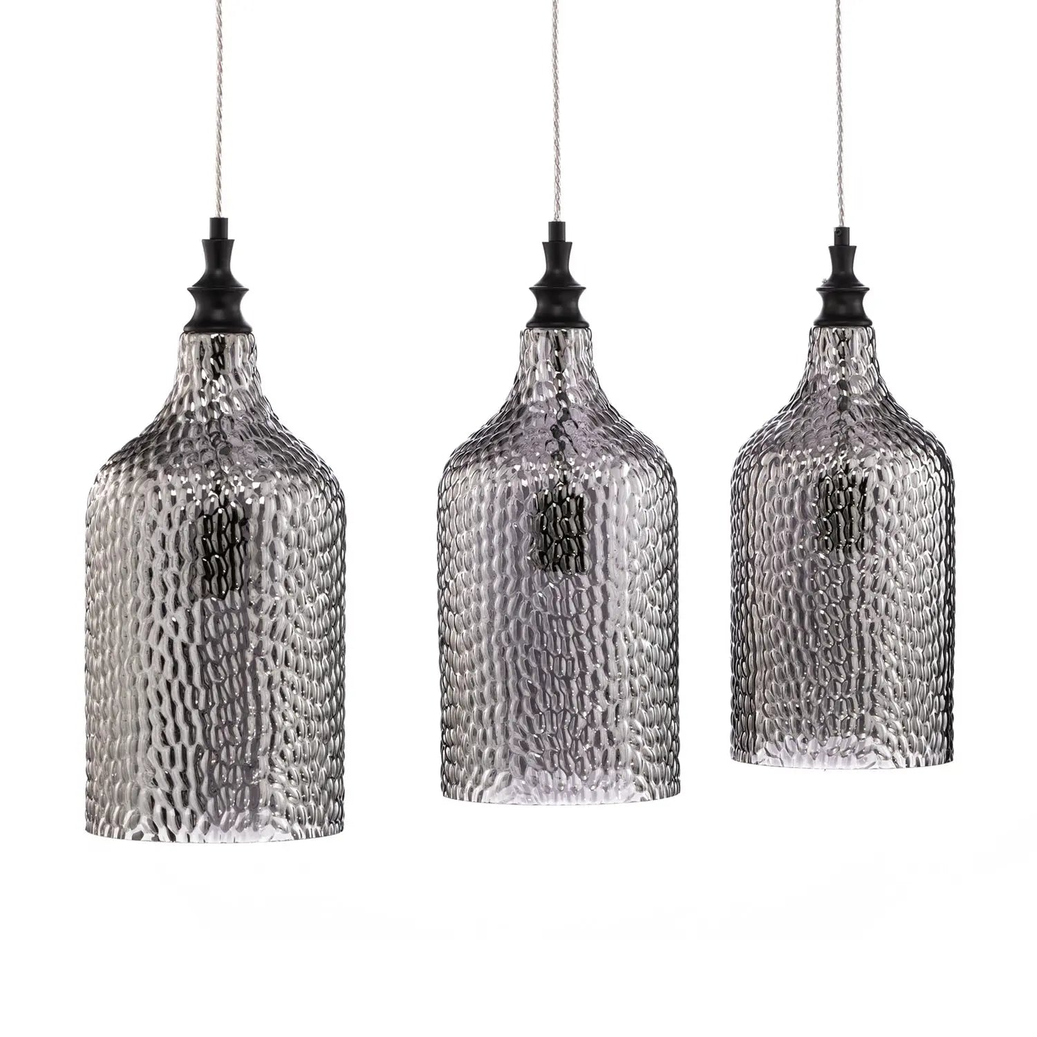 B-Ware Lindby Hängeleuchte Pendellampe Drakar 3 Flg Grau Glas ø 19,5 Cm - 4251911778212