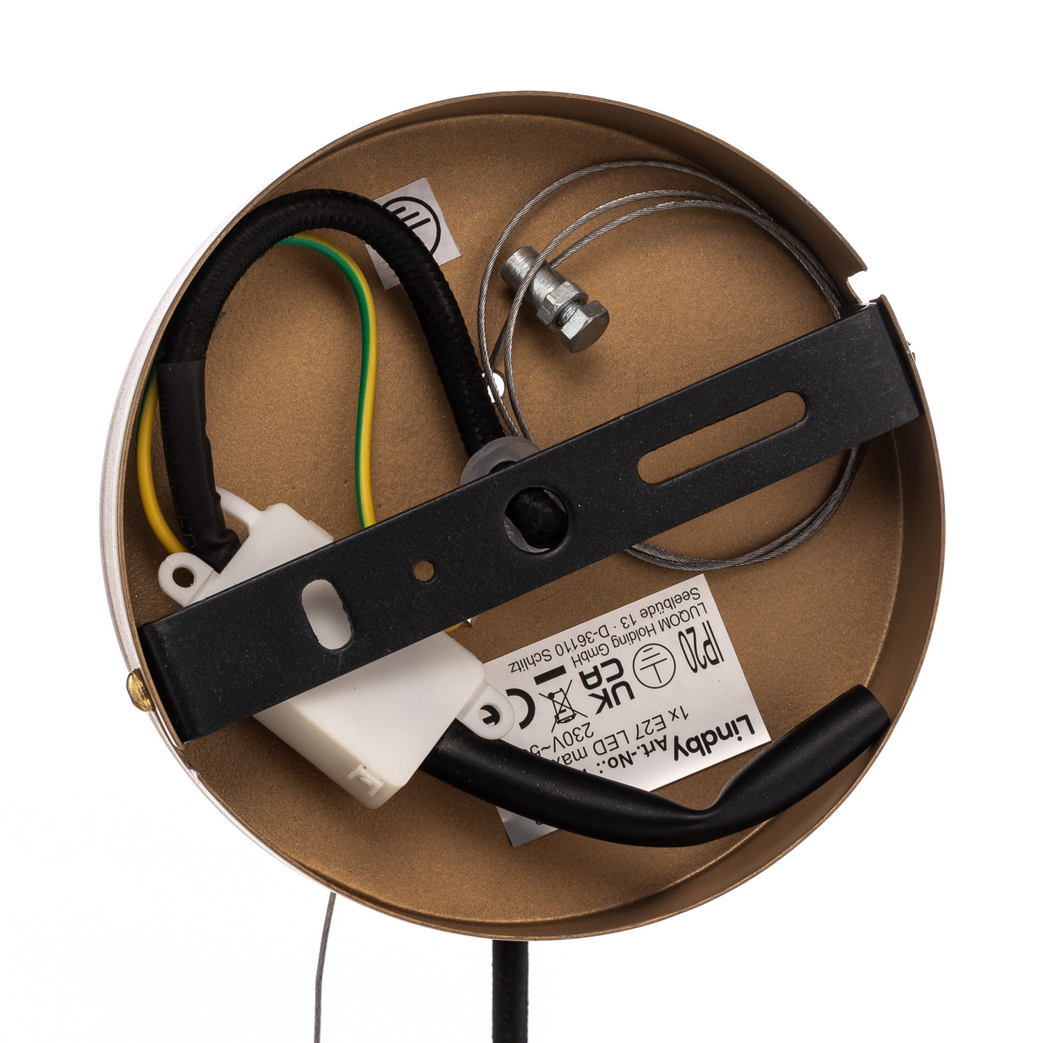 B-Ware Lindby Hängeleuchte Eldric Hängelampe Lampe Leuchte ø 40 Cm Goldfarben Eisen 841 - 4251911779363