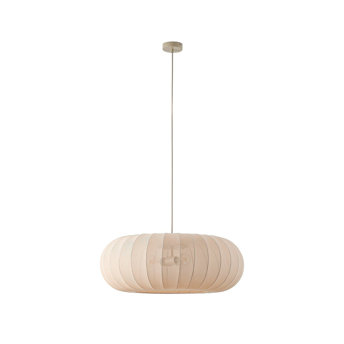 Lindby Hängeleuchte Pendelleuchte Helin Deckenlampe beige Textil 3 x E27 Ø 70 cm - 4255830905117