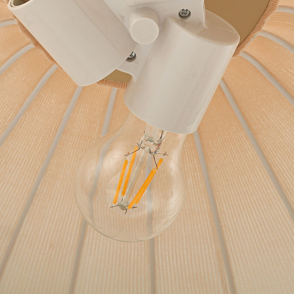 Lindby Hängeleuchte Pendelleuchte Helin Deckenlampe beige Textil 3 x E27 Ø 70 cm - 4255830905117