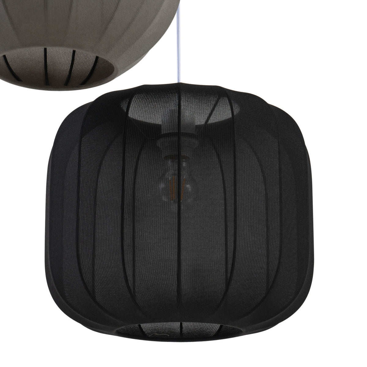 Lindby Hängelampe Pendelleuchte Lampe schwarz weiß grau Textil 60cm 3-flammig690 - 4251911793871