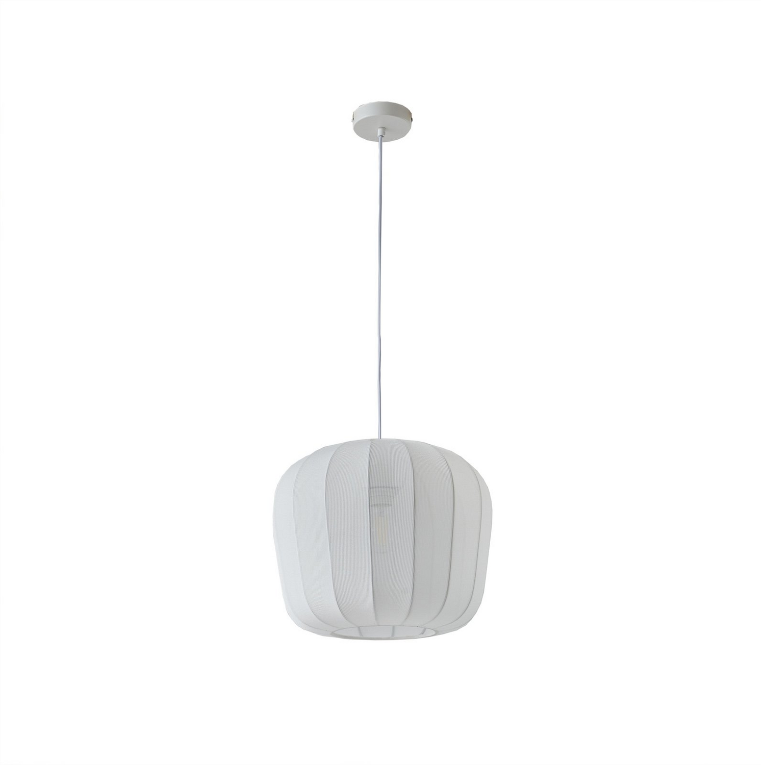 B-Ware Lindby Hängeleuchte Helin Weiß ø 35 Cm Stoff Deckenlampe Deckenleuchte Lampe