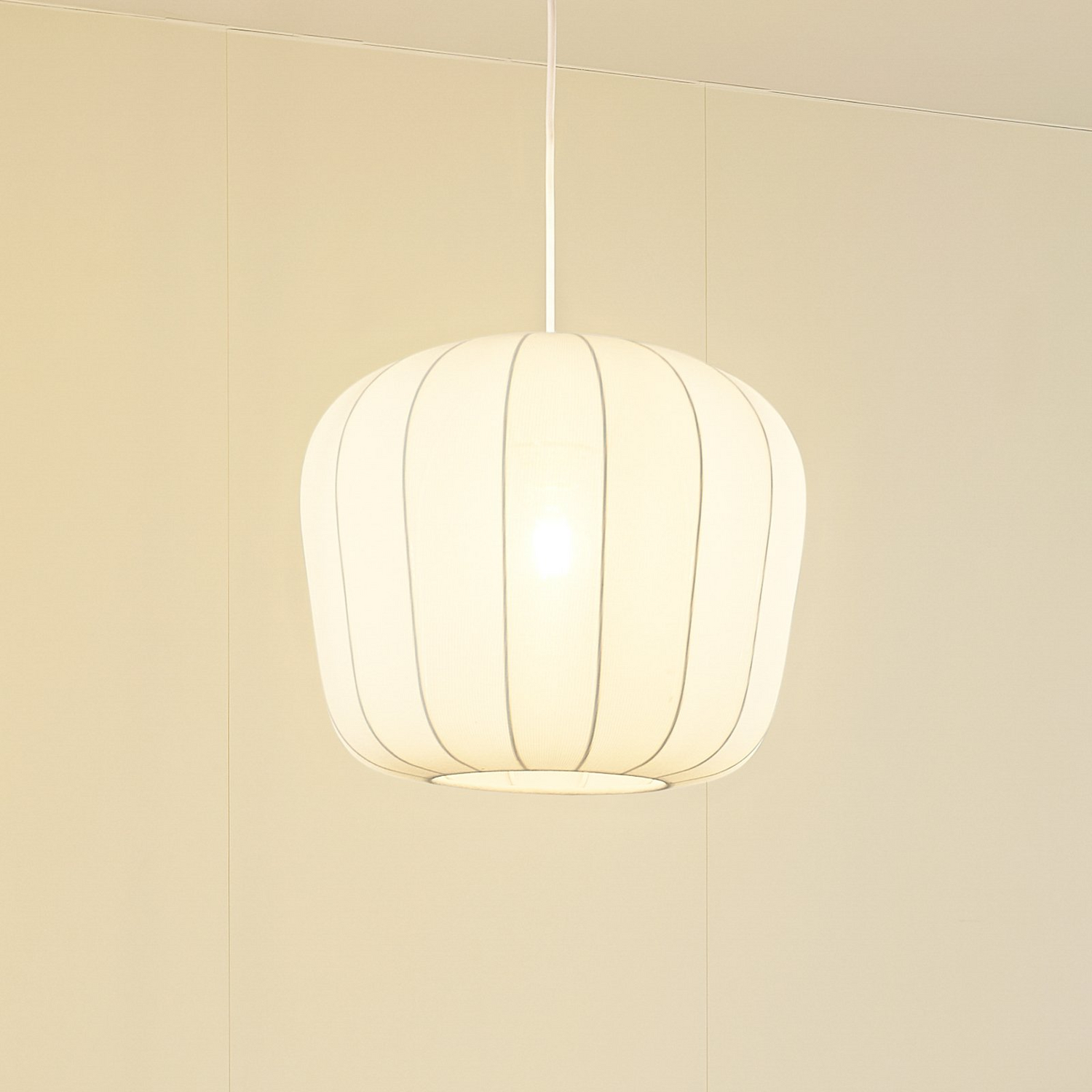 B-Ware Lindby Hängeleuchte Helin Weiß ø 35 Cm Stoff Deckenlampe Deckenleuchte Lampe
