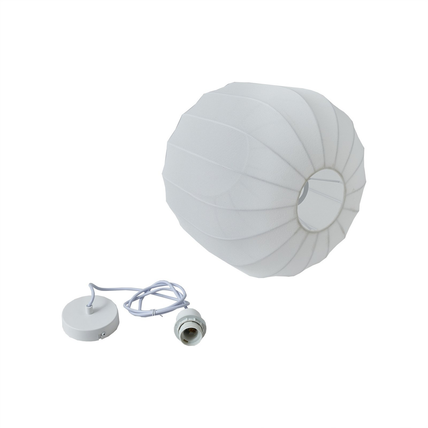 B-Ware Lindby Hängeleuchte Helin Weiß ø 35 Cm Stoff Deckenlampe Deckenleuchte Lampe