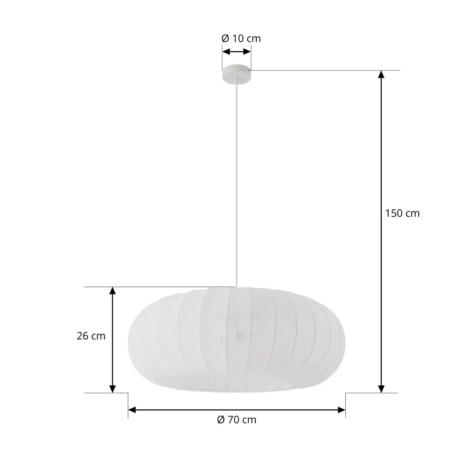 B-Ware Lindby Hängeleuchte Pendelampe Helin Weiß Textil ø 70 Cm 3 X E27 Led Siehe Text - 4255830905124