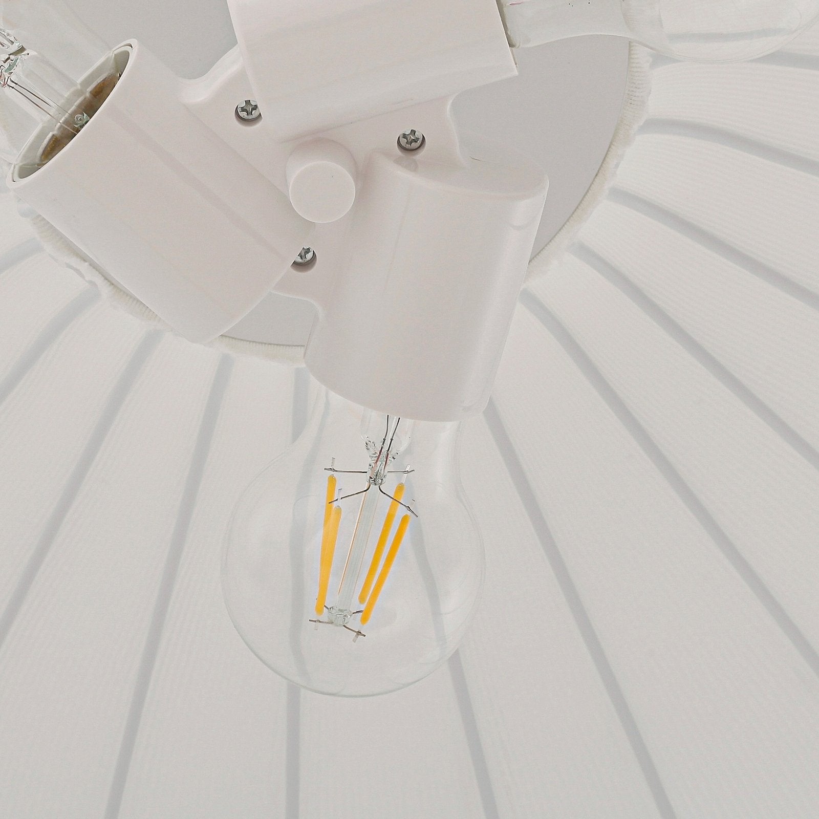 Lindby Hängeleuchte Pendelampe Helin weiß Textil Ø 70 cm 3 x E27 LED Leuchte - 4255830905124