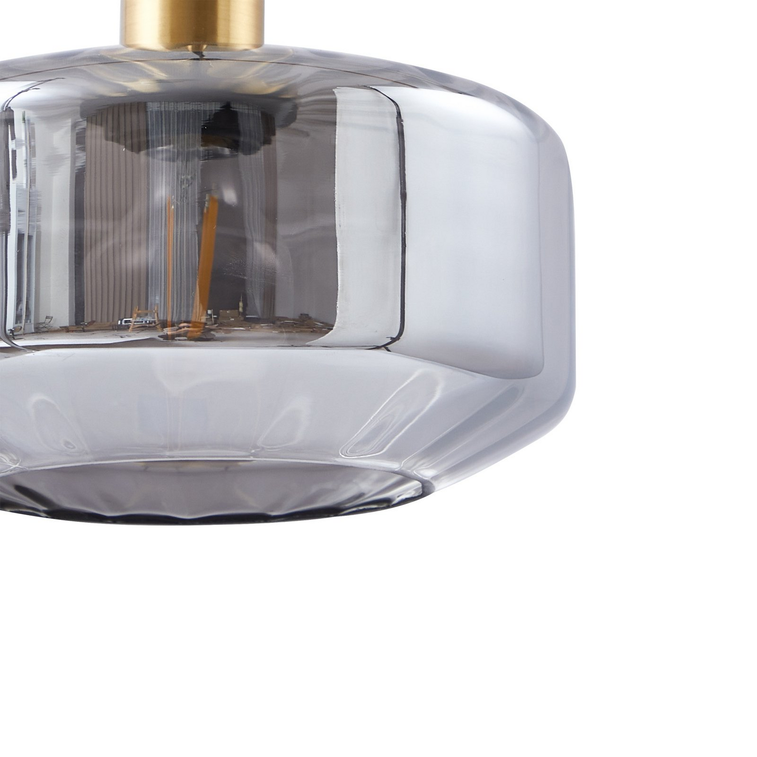 Lindby Hängeleuchte Pendellampe Lampe Glas Rauchgrau 22cm Hildur Leuchte Spot B-Ware - 4251911793321