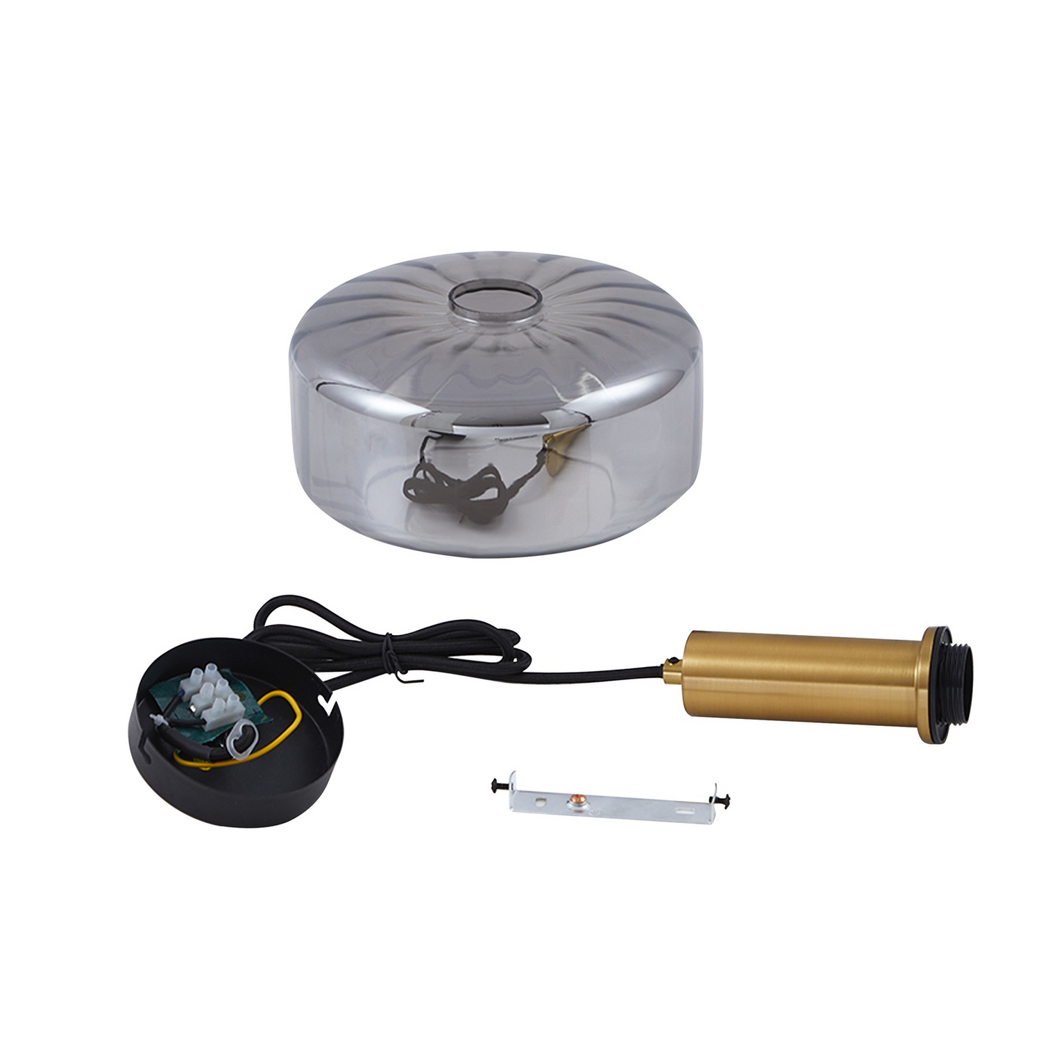 Lindby Hängeleuchte Pendellampe Lampe Glas Rauchgrau 22cm Hildur Leuchte Spot B-Ware - 4251911793321