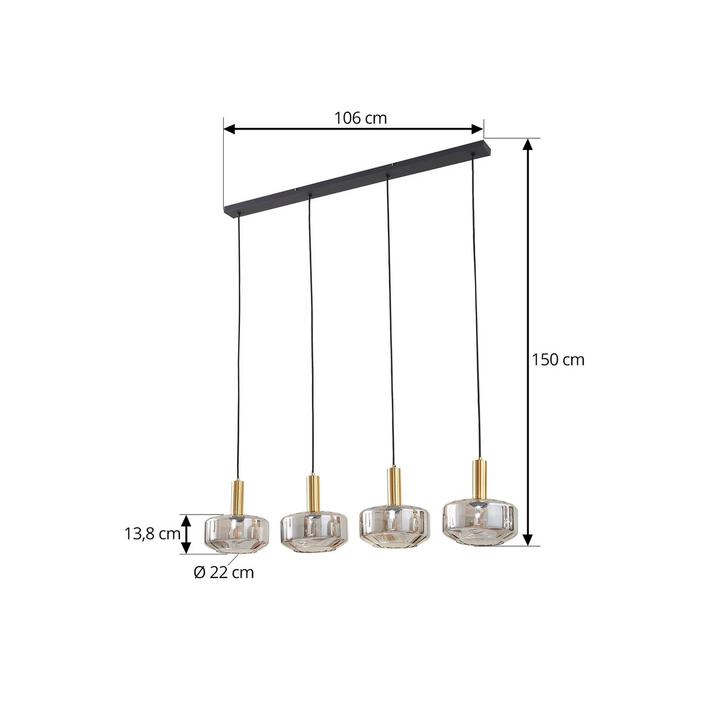 Lindby Hängeleuchte Hildur Rauchgrau Glas Deckenlampe Lampe Siehe Text/Foto B-Ware - 4251911793314