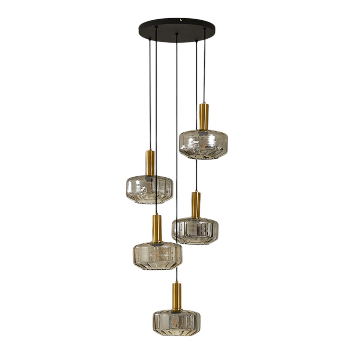 Lindby Hängeleuchte Hildur Ø 22 cm rauchgrau Glas Deckenlampe Lampe Leuchte Spot - 4251911793307