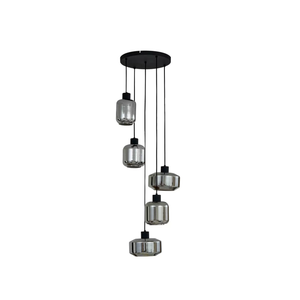 B-Ware Lindby Hängeleuchte Hildur Hängelampe Deckenlampe ø 22/16/13,5 Cm Rauchgrau Glas