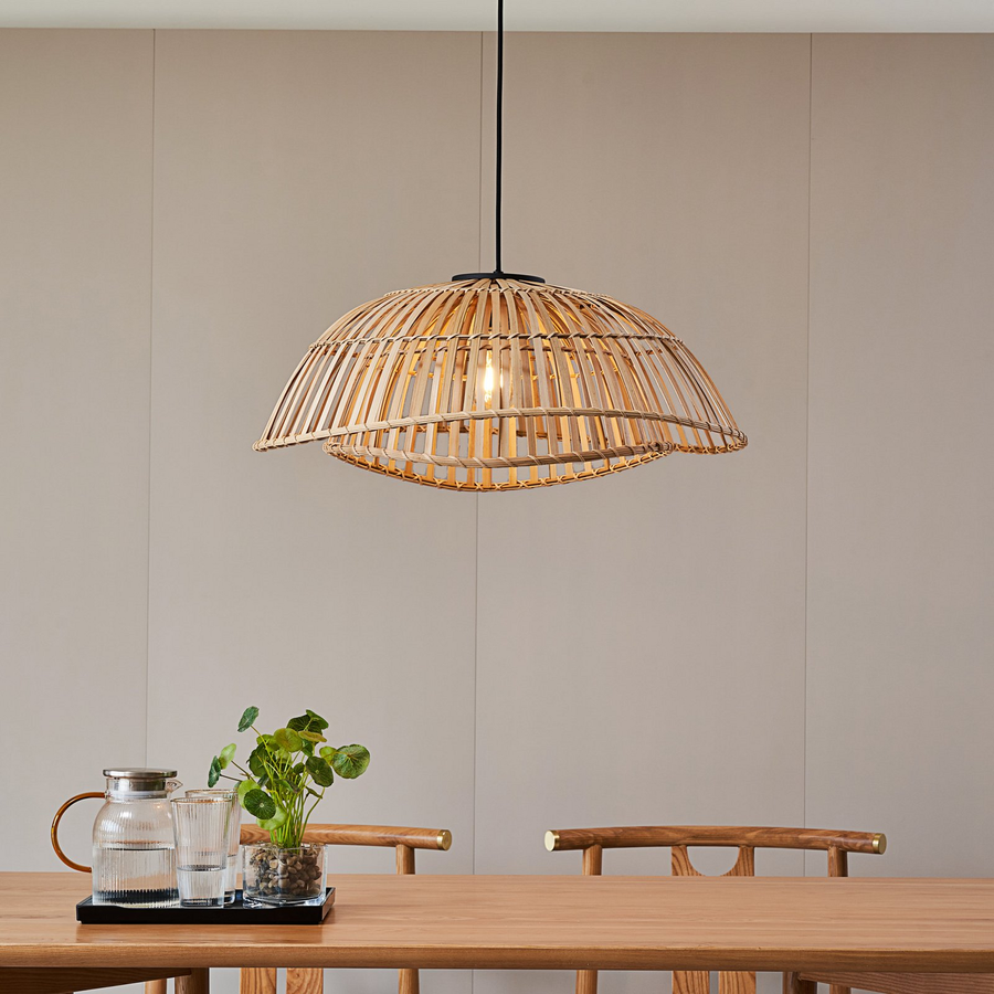 Lindby Ilajus Pendant ø62 Bamboo Hängeleuchte Pendelleuchte Leuchte Lampe Bambus B-Ware - 4251911764857