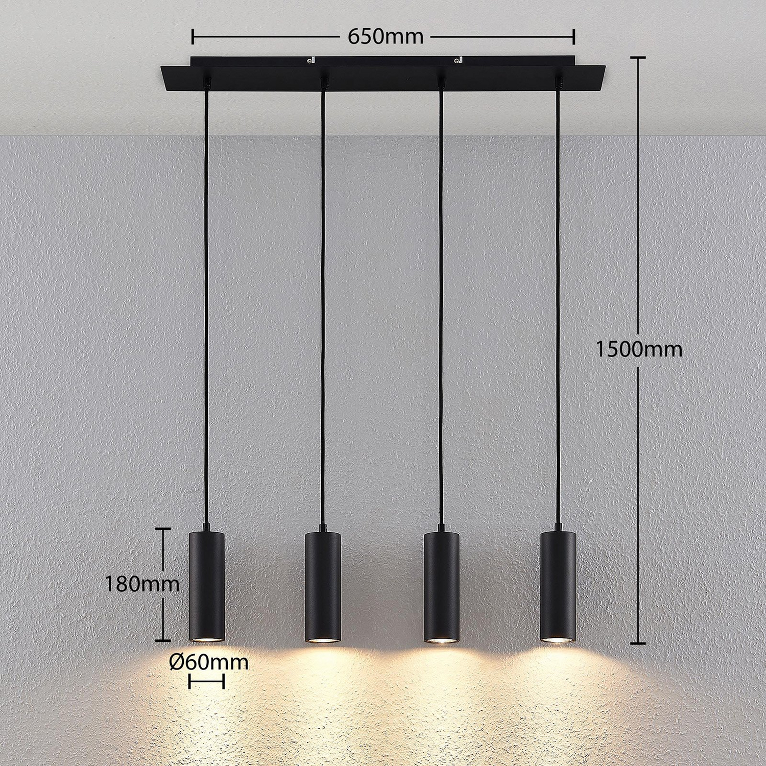 B-Ware Lindby Hängeleuchte Pendelleuchte Joffrey Schwarz 76 Cm 4flg Gu10 Siehe Text533 - 4251096573039