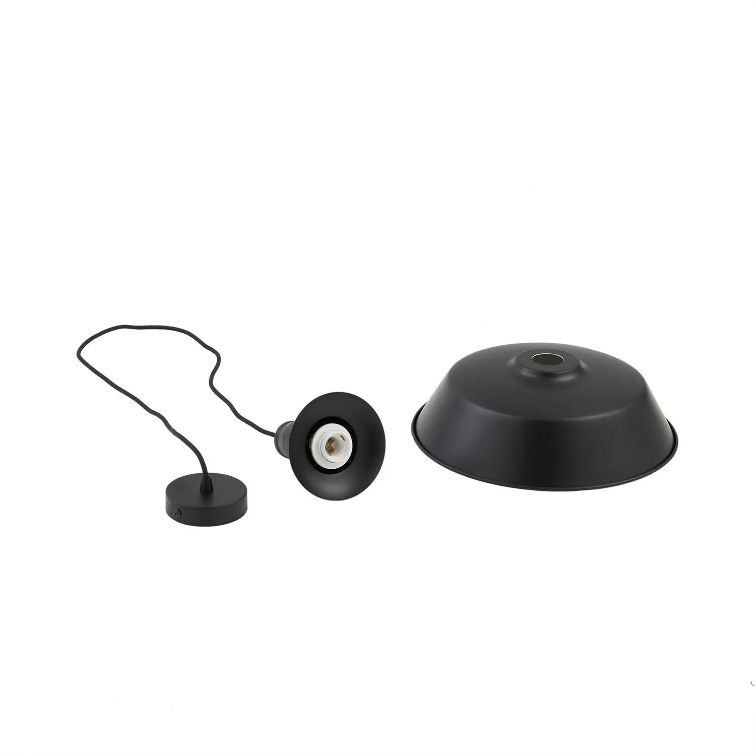 B-Ware Lindby Hängeleuchte Pendelleuchte Laylan Schwarz Weiß ø 36 Cm Metall E27 Pendel