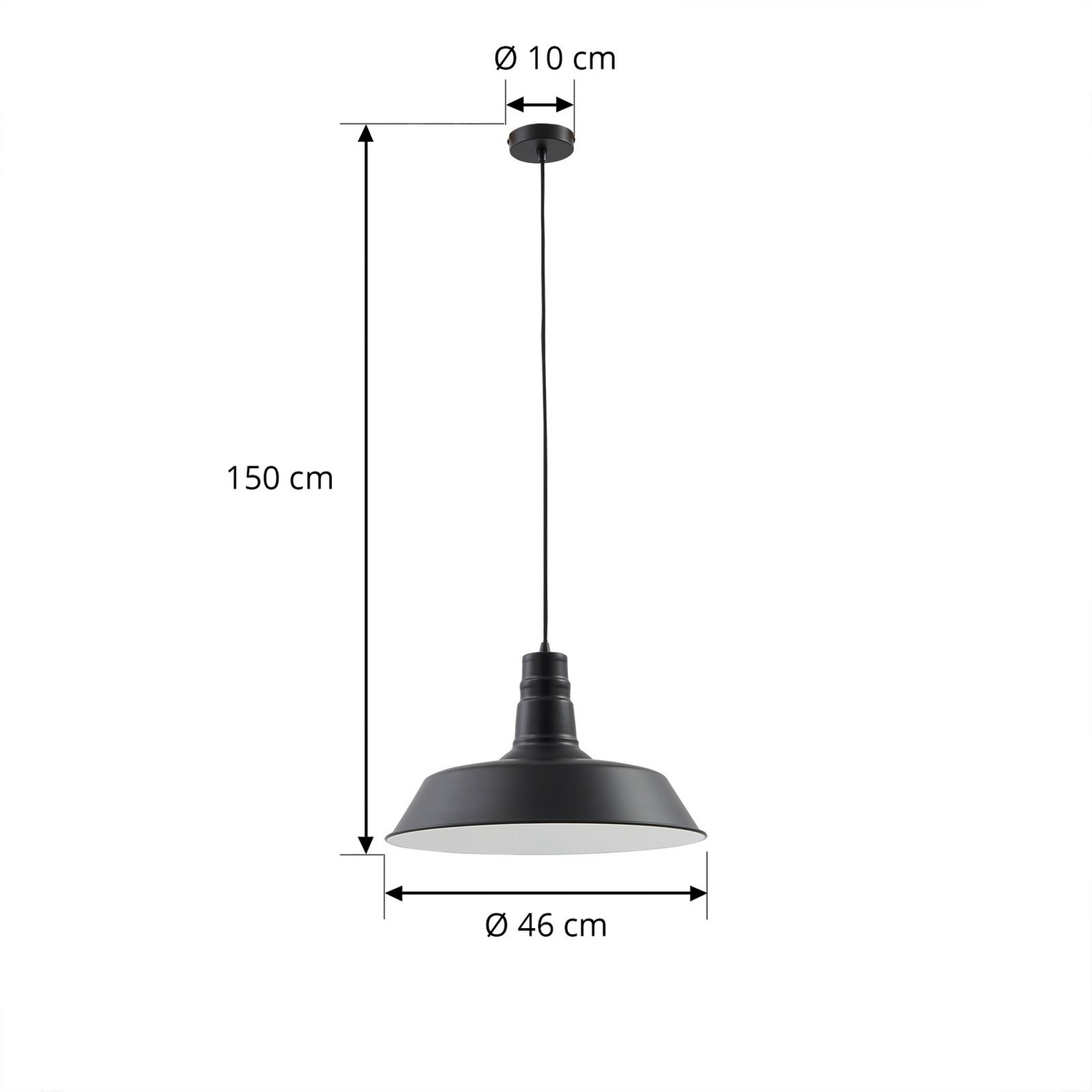 B-Ware Lindby Hängeleuchte Laylan Schwarz Weiß ø 46 Cm Metall Deckenlampe Lampe Leuchte - 4251911793154