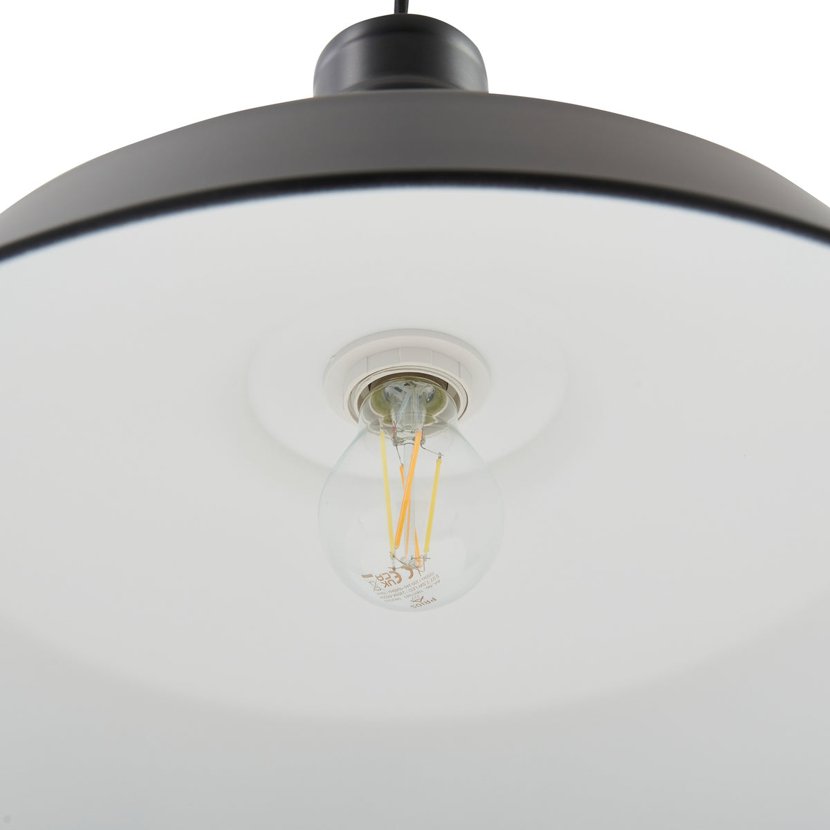 Lindby Hängeleuchte Laylan schwarz weiß Ø 46 cm Metall Deckenlampe Lampe Leuchte - 4251911793154