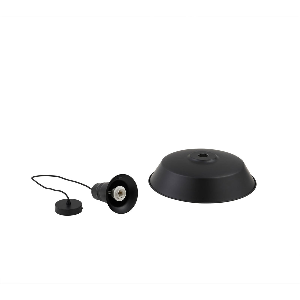 Lindby Hängeleuchte Laylan schwarz weiß Ø 46 cm Metall Deckenlampe Lampe Leuchte - 4251911793154