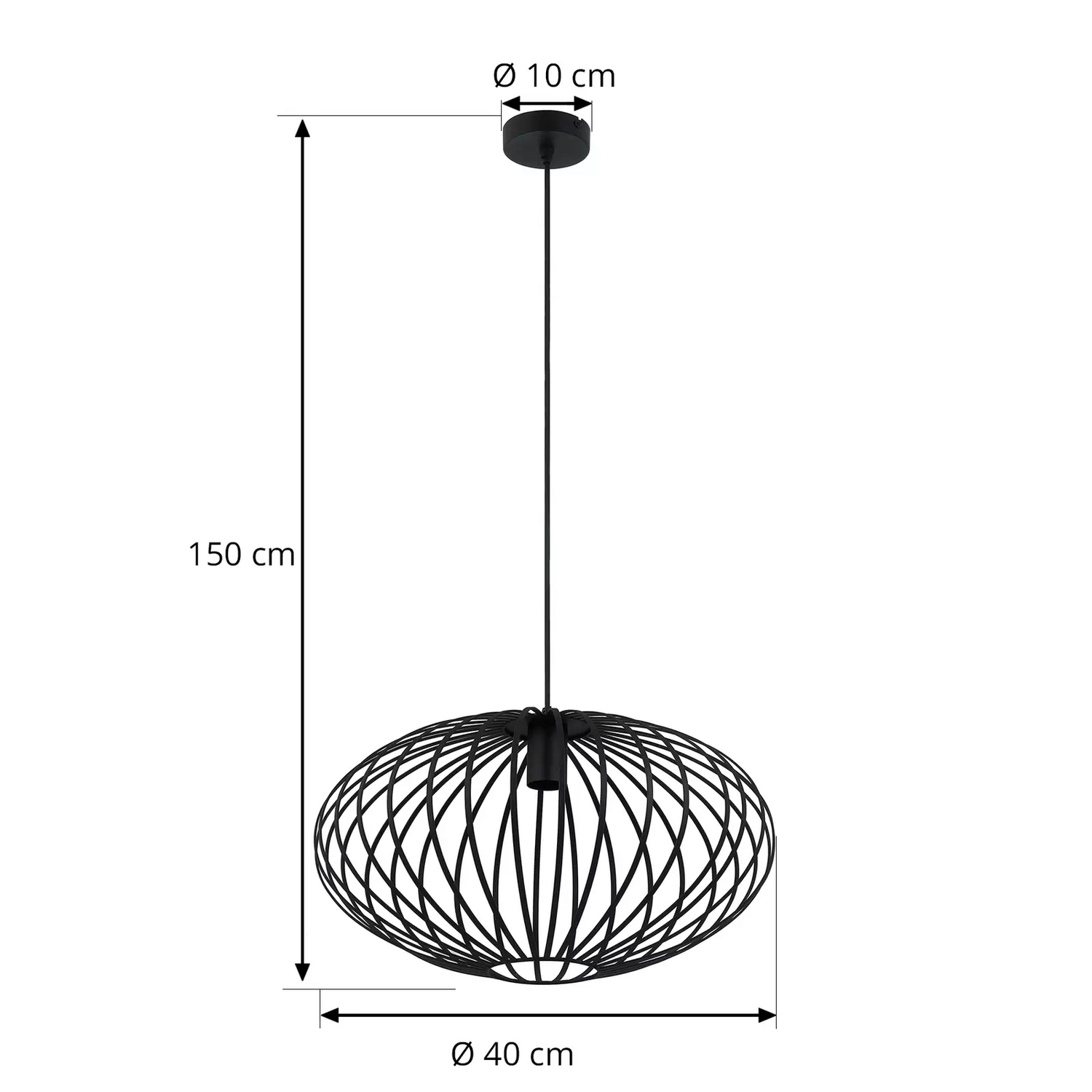 B-Ware Lindby Maivi Hängeleuchte Deckenleuchte Pendelleuchter Lampe Käfig Schwarz 50 Cm - 4251911765397