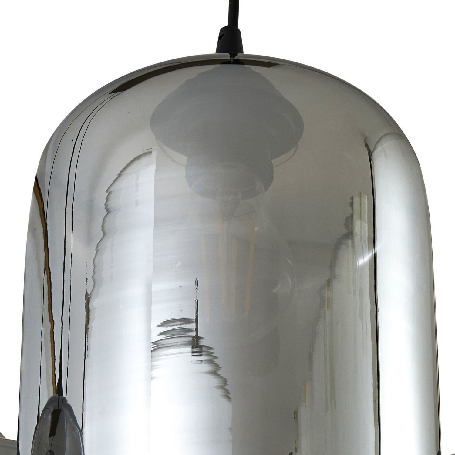 Lindby Hängeleuchte Pendellampe Marla Glas Rauchgrau 6fl 108cm E27 Dimmbar B-Ware - 4251911797114