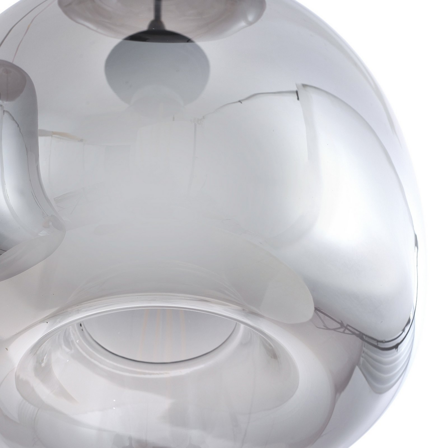 B-Ware Lindby Hängeleuchte Pendelleuchte Marla Glas Rauchgrau 50 Cm Rondell Lampe S222