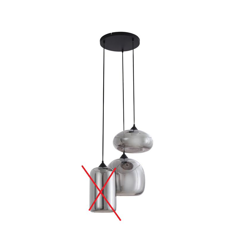 Lindby Hängeleuchte Pendelleuchte Marla Glas  50cm Rondell grau SIEHE TEXT/FOTO - 4251911797138