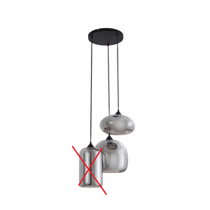 B-Ware Lindby Hängeleuchte Pendelleuchte Marla Glas  50cm Rondell grau SIEHE TEXT/FOTO