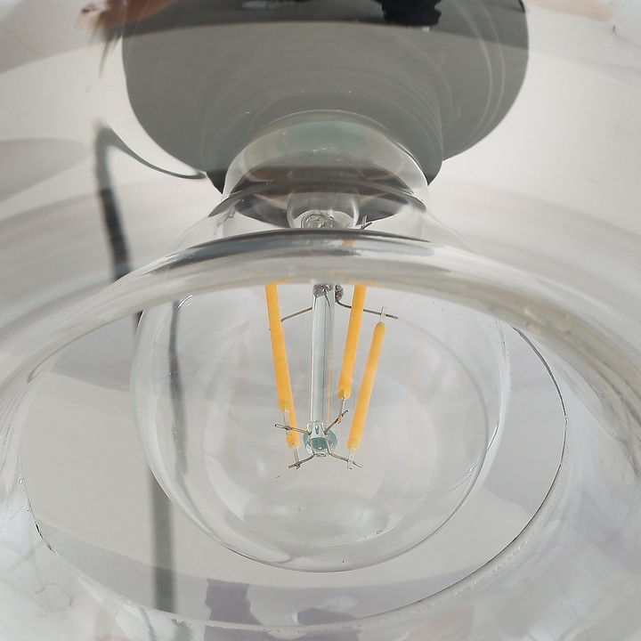 Lindby Hängeleuchte Pendelleuchte Marla Glas Rauchgrau 50 Cm Rondell Lampe Spot B-Ware