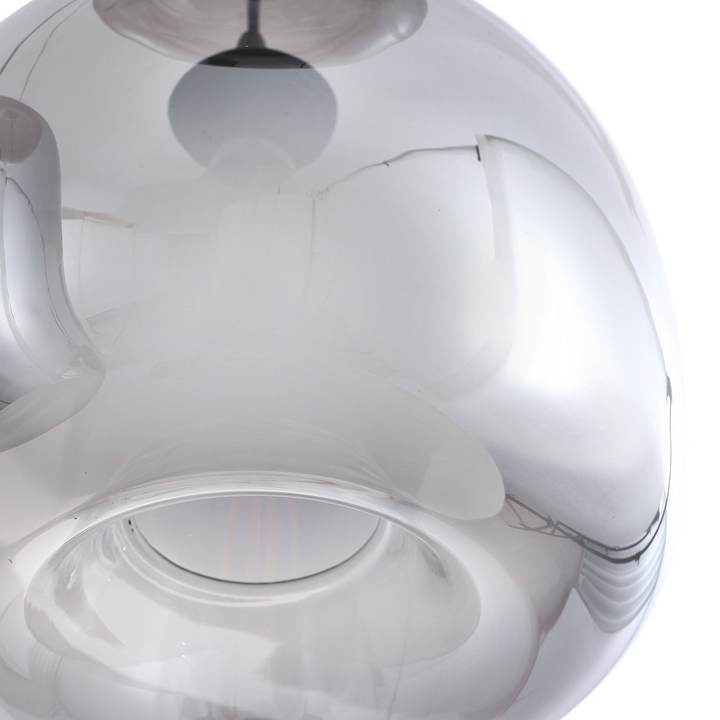Lindby Hängeleuchte Pendelleuchte Marla Glas Rauchgrau 50 Cm Rondell Lampe Spot B-Ware