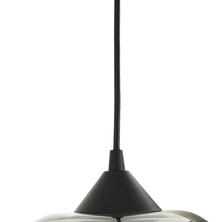 Lindby Hängeleuchte Pendelleuchte Marla Glas Rauchgrau 50 Cm Rondell Lampe Spot B-Ware