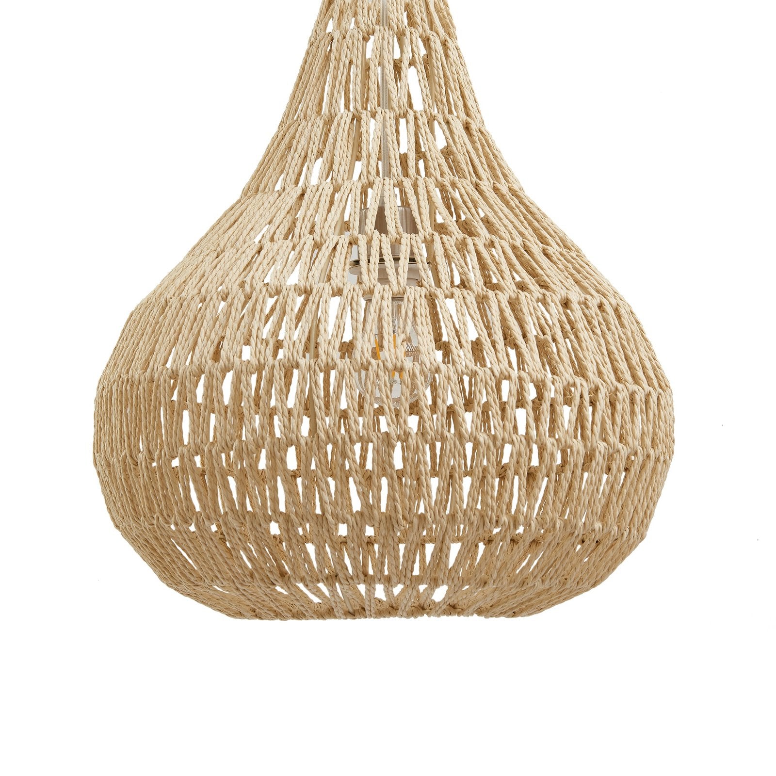 Lindby Hängeleuchte Pendelleuchte Miryam Hanfseil natur Ø 40 cm - 4251911792911
