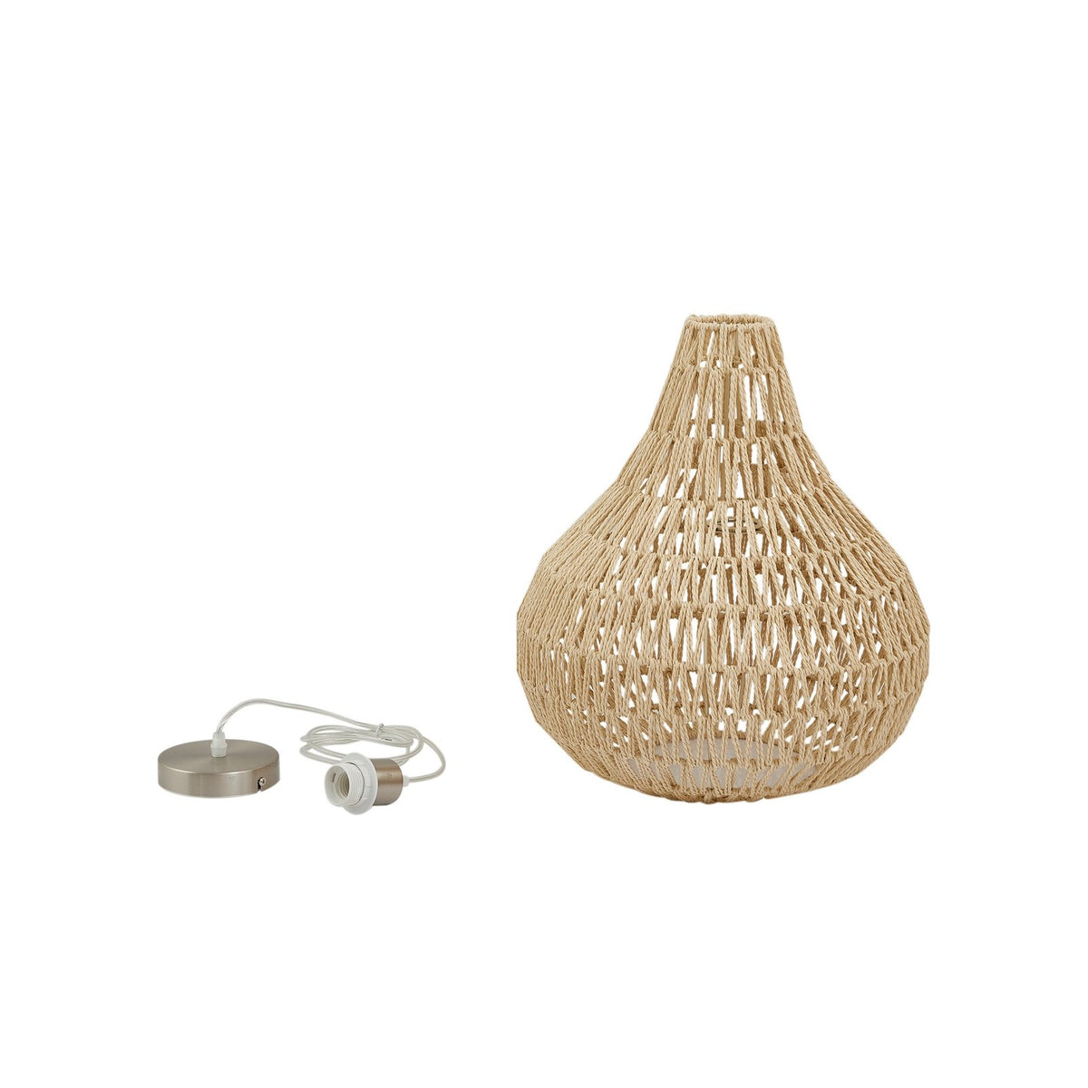 Lindby Hängeleuchte Pendelleuchte Miryam Hanfseil natur Ø 40 cm - 4251911792911