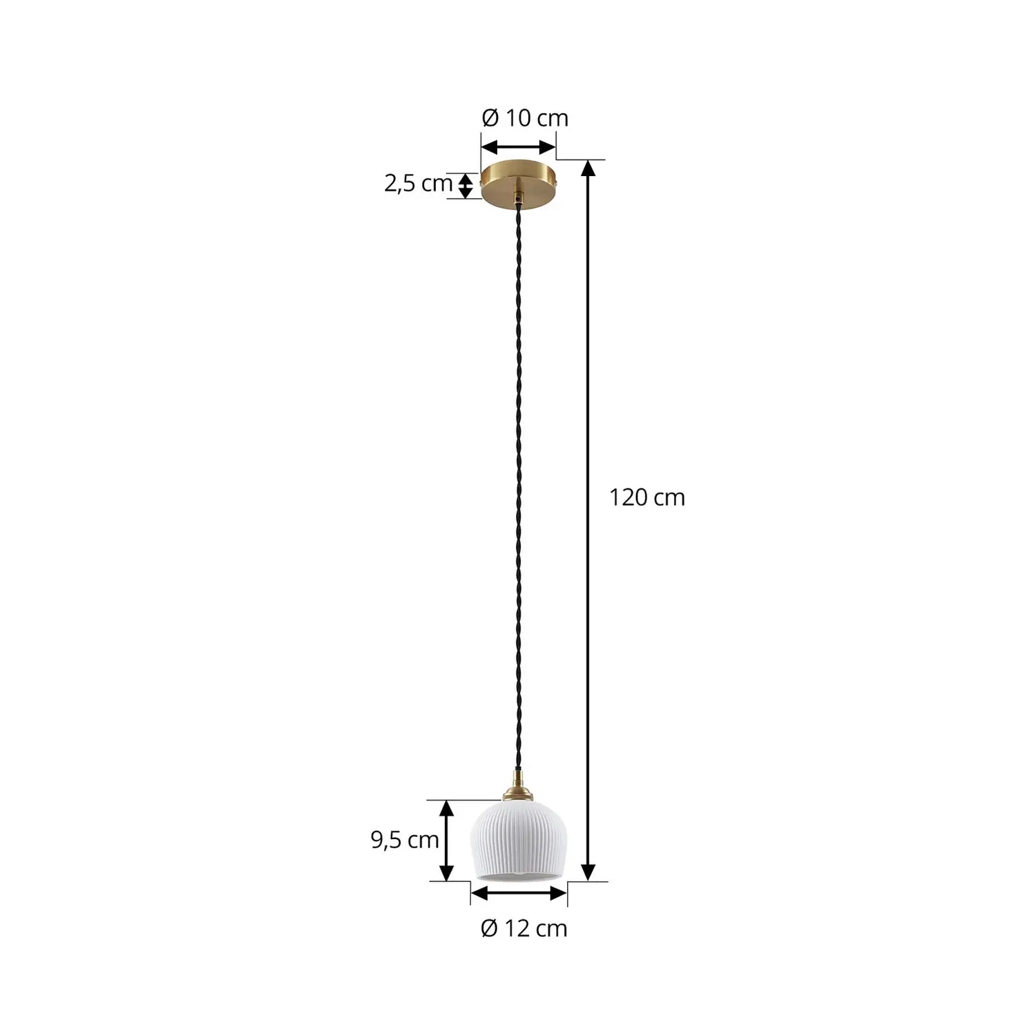 B-Ware Lindby Hängeleuchte Pendelleuchte Nolane Keramik Lampe Weiß Messing - 4251911796551