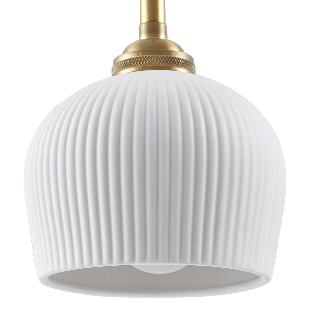 Lindby Hängeleuchte Pendelleuchte Nolane Keramik Lampe weiß Messing - 4251911796551