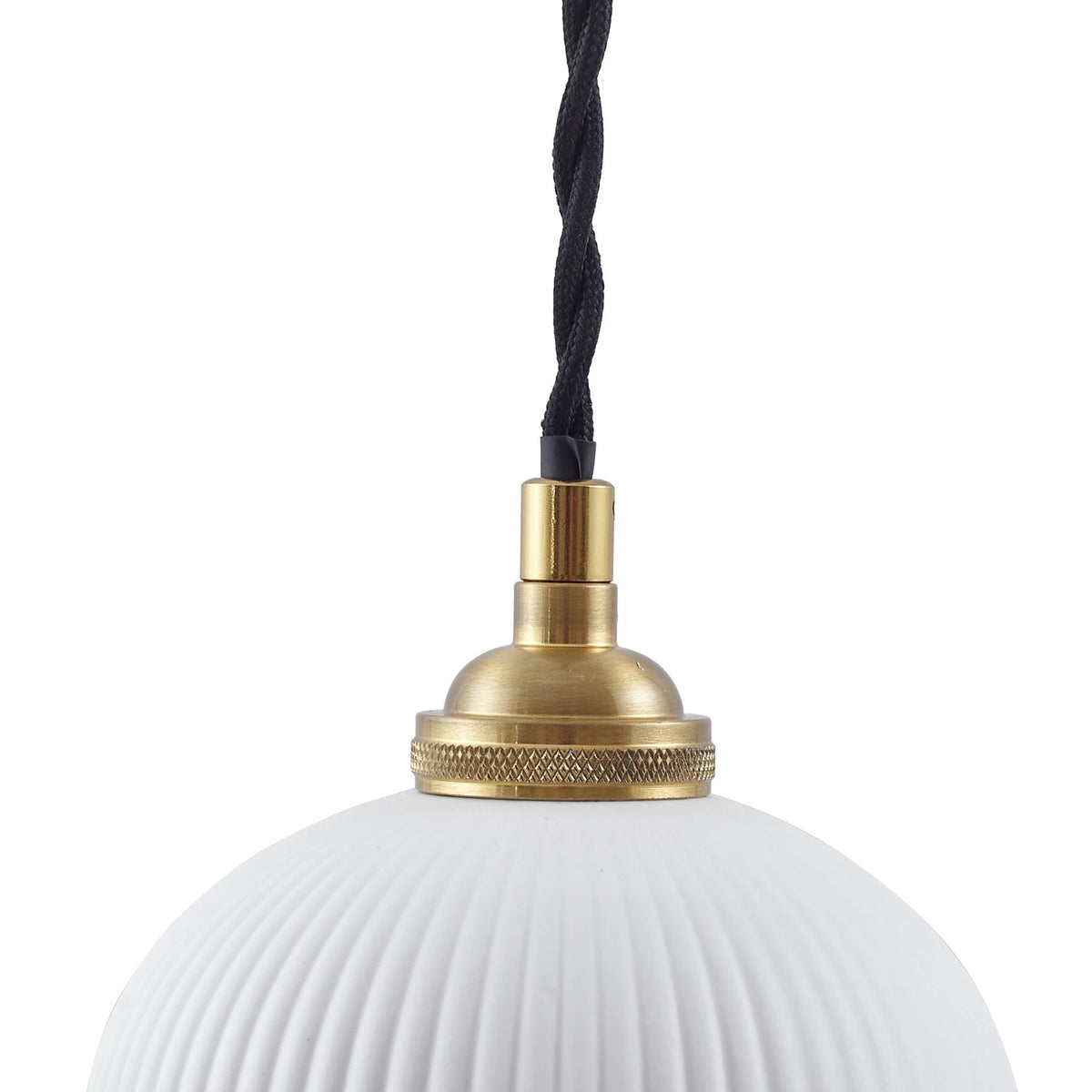 Lindby Hängeleuchte Pendelleuchte Nolane Keramik Lampe weiß Messing - 4251911796551