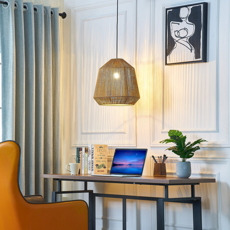 Lindby Hängeleuchte Pendelleuchte Otso Lampe Deckenlampe Leuchte Bambus E27 40cm B-Ware - 4251911765755