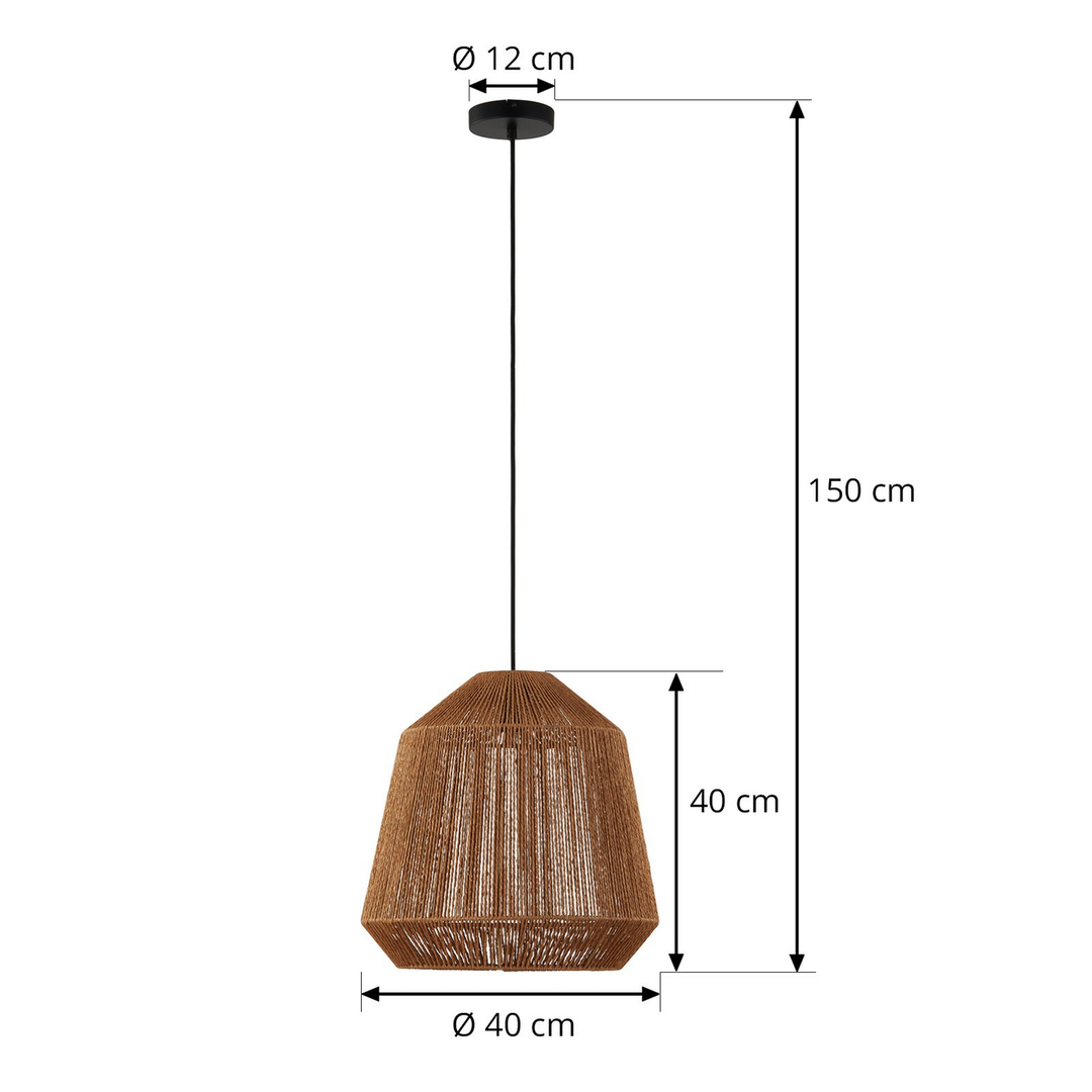 Lindby Hängeleuchte Pendelleuchte Otso Lampe Deckenlampe Leuchte Bambus E27 40cm B-Ware - 4251911765755