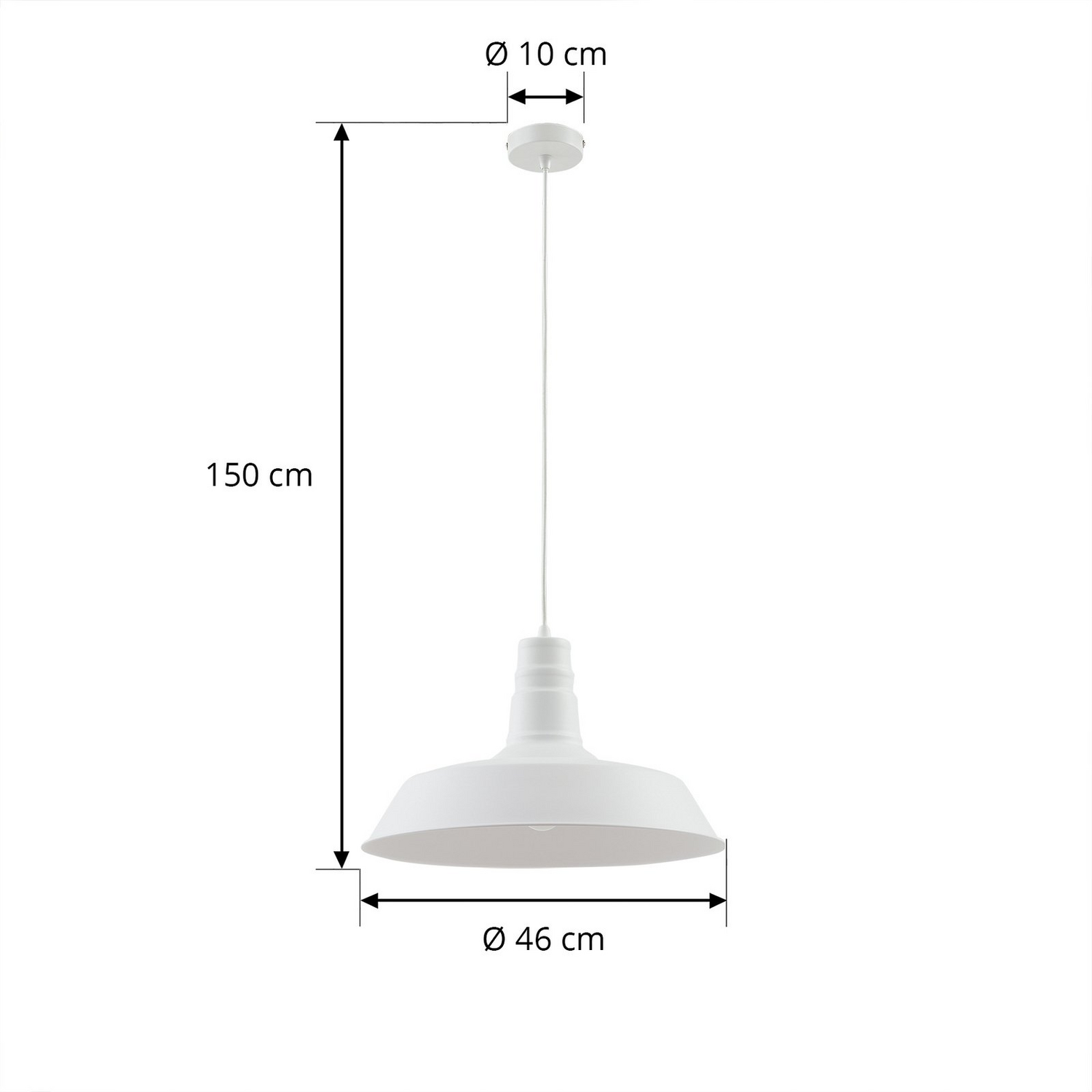 Lindby Hängeleuchte Pendelleuchte Lampe Weiß Metall 46 Cm E27 Dimmbar Leuchte B-Ware - 4251911793147