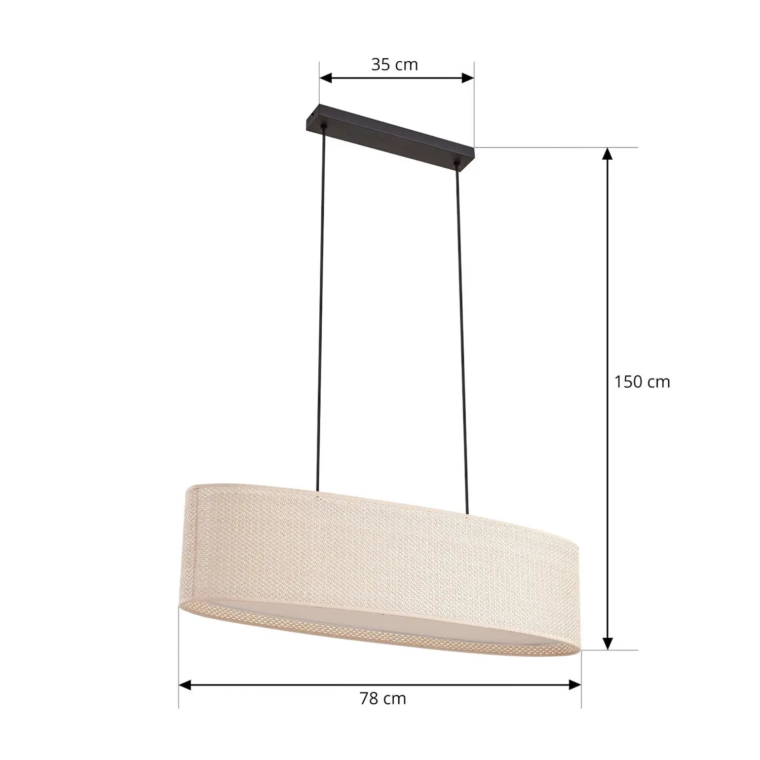 B-Ware Lindby Hängeleuchte Pendelleuchte Soula E27 Beige Kunststoff 78 Cm Lampe Leuc76